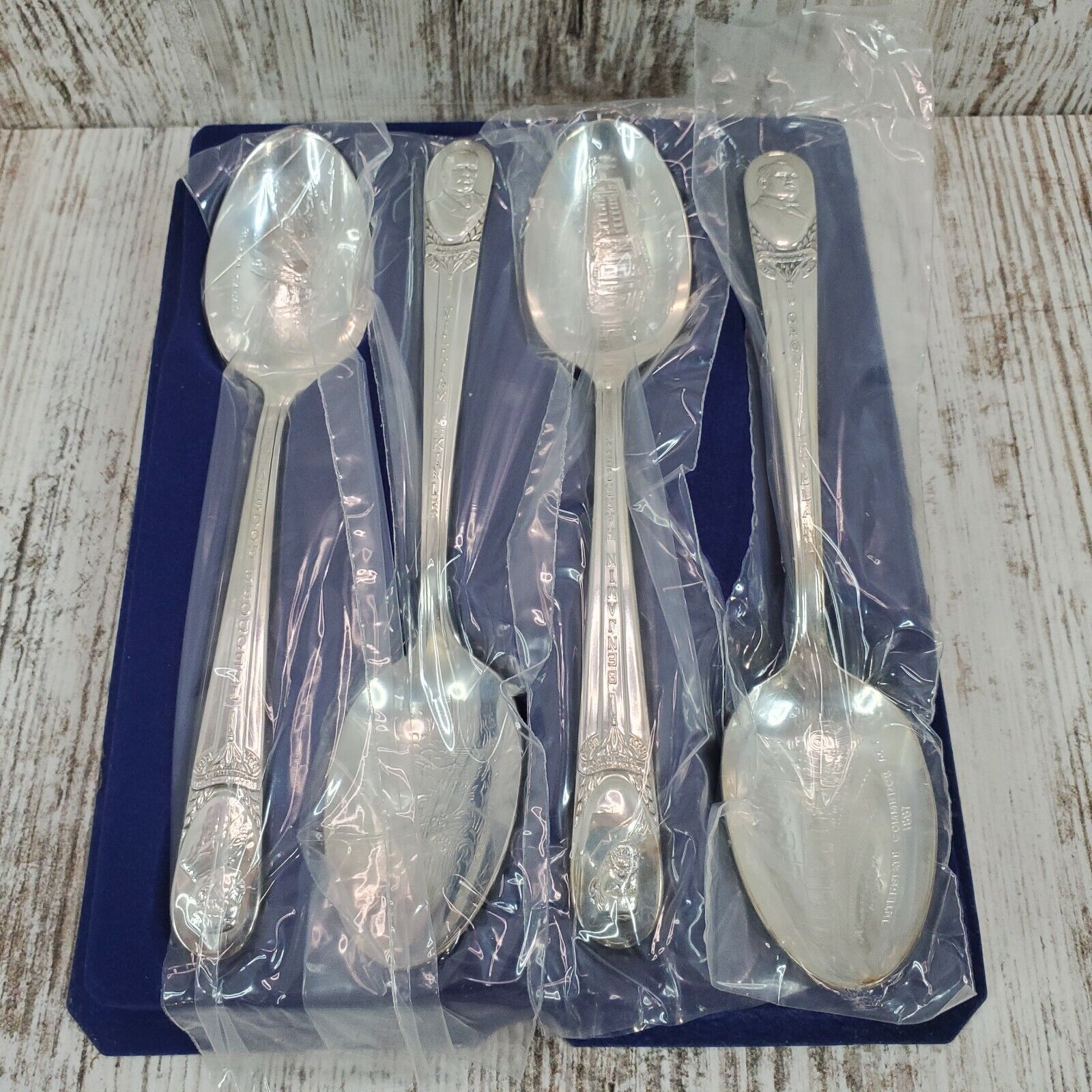 Vintage WM ROGERS & CO Set of 4 Silver Plate Presidential Collectible Spoons #2