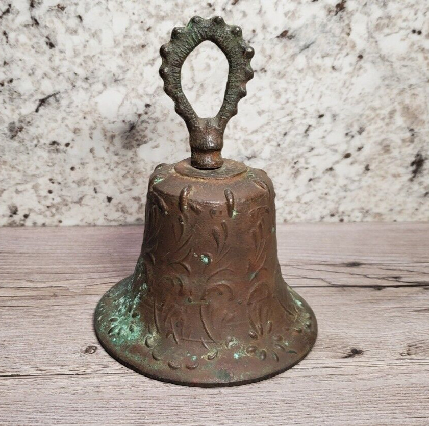 Antique Solid Bronze Bell 6X4.25 working