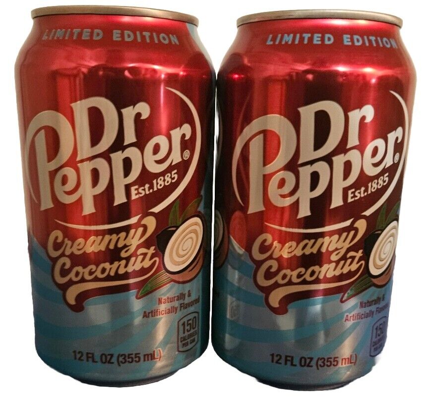 2x Dr. Pepper Creamy Coconut 12oz Cans 2024 - Limited Edition 