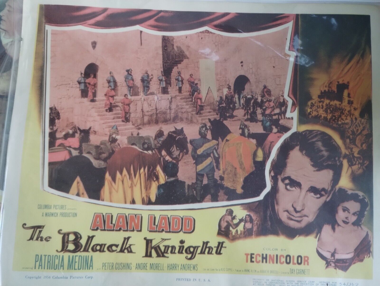 ALAN LADD PATRICIA MEDINA THE BLACK KNIGHT 1954 ORIG LOBBY CARD LC2432