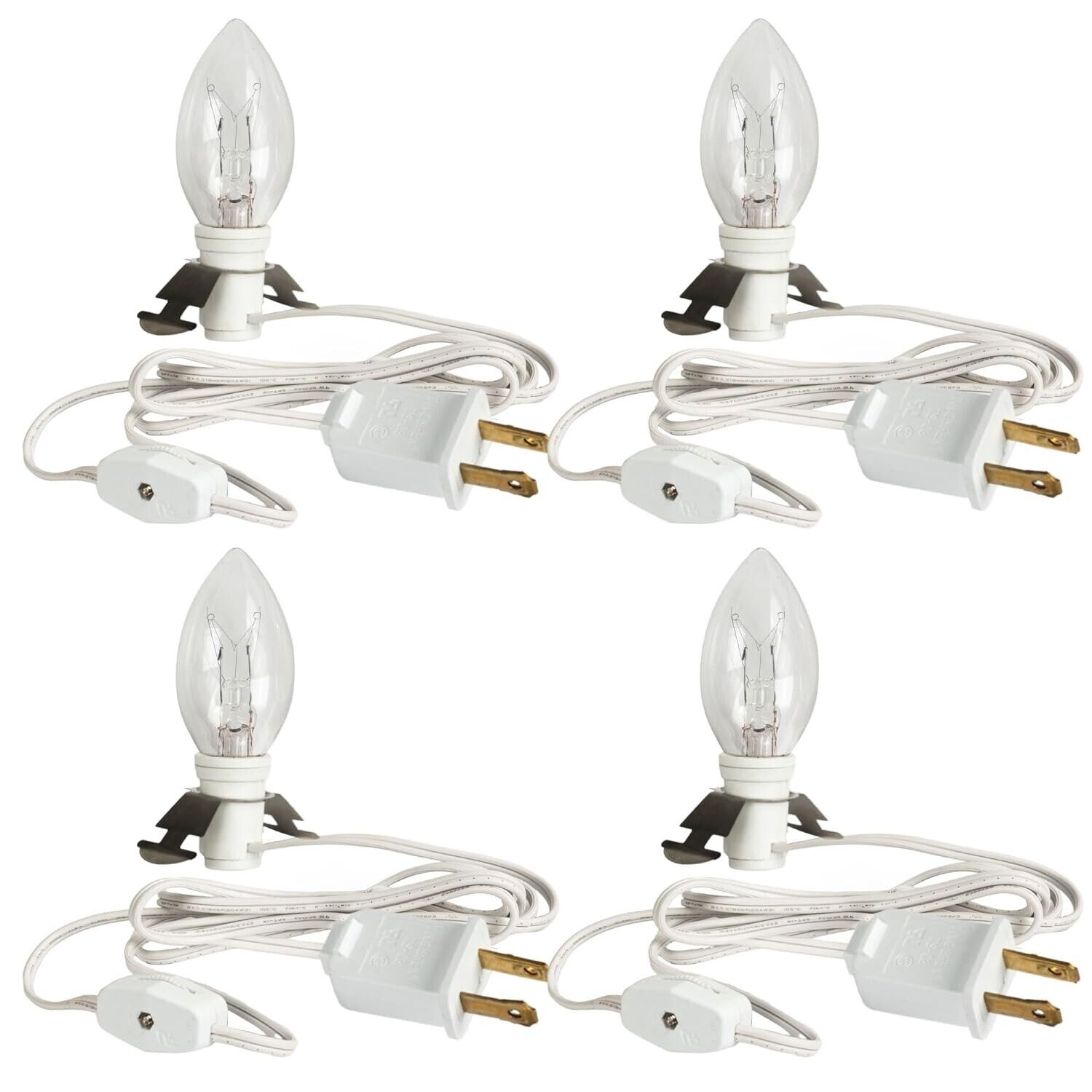 Christmas Village Lighting-Incandescent Bulb-6 FT Accessory Cord w/On/off Switch