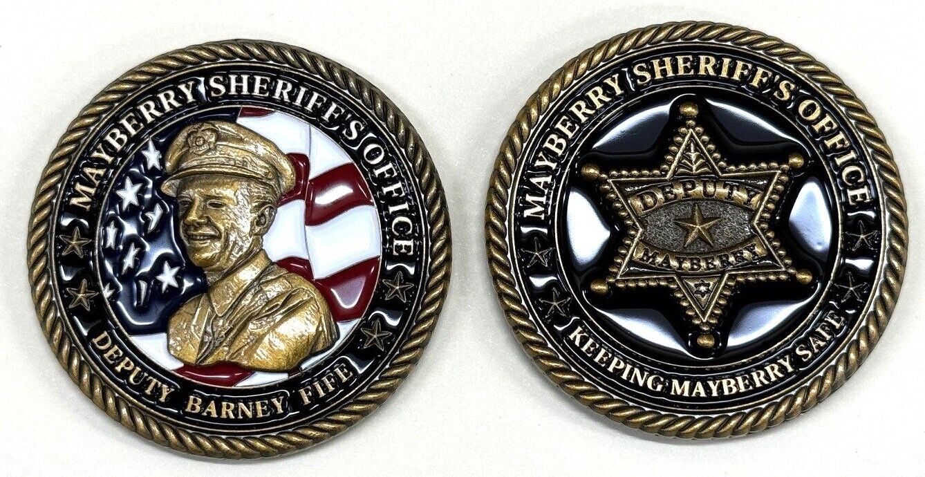 Mayberry Sheriff's Office Sheriff Deputy Barney Fife 1.75 Inch Challenge Coin
