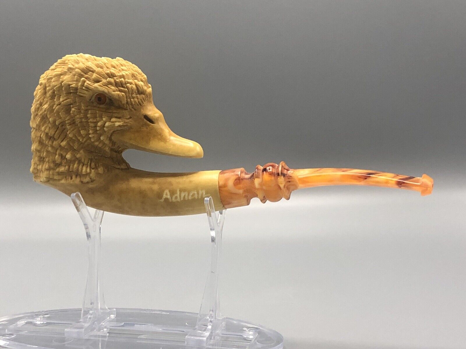 Wild Duck  Figure  pipe Handmade Block Meerschaum-NEW Custom Made CASE#814