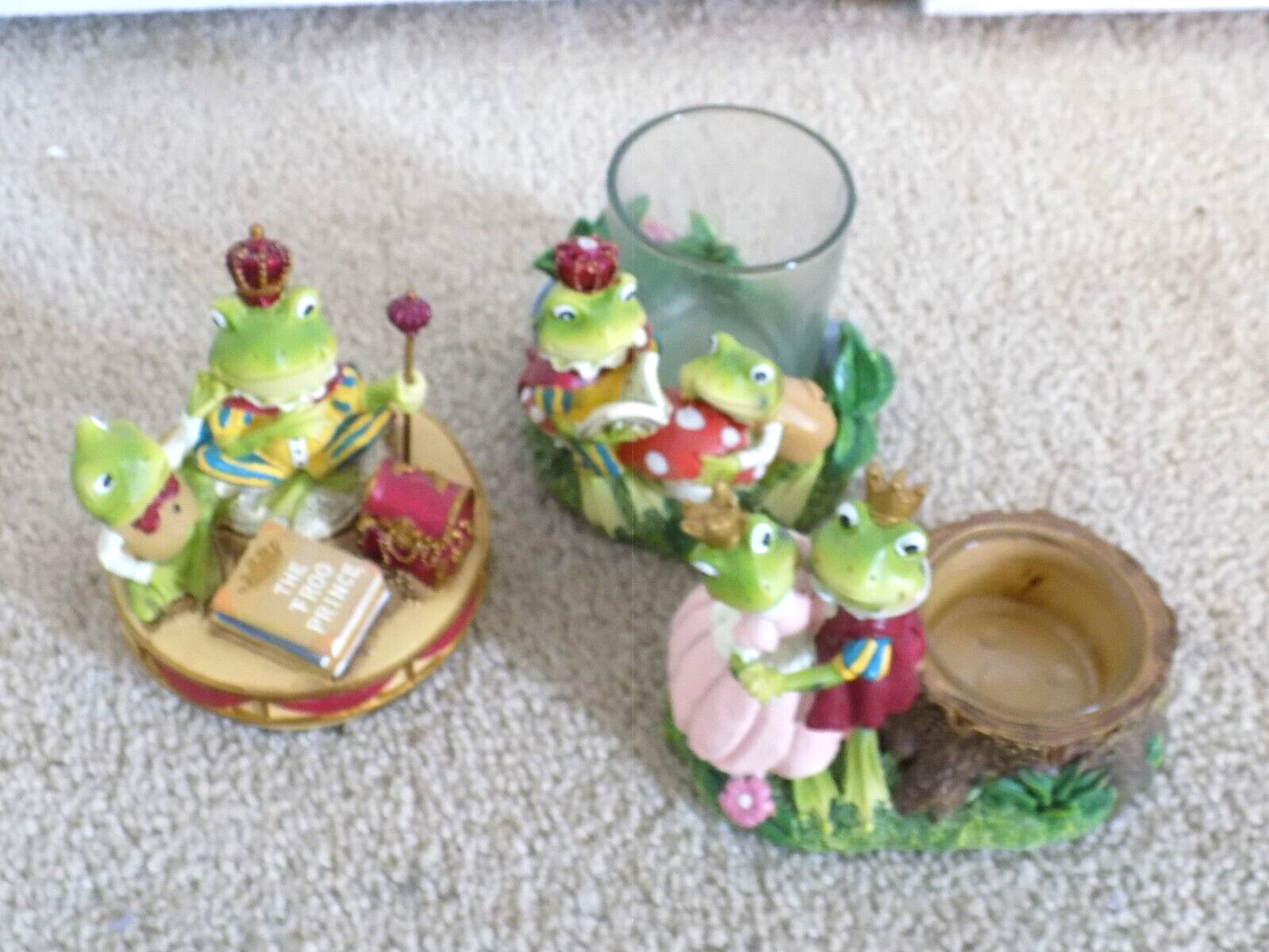 (3) Yankee Candle Frog Figurine Candle Holders--FREE SHIPPING