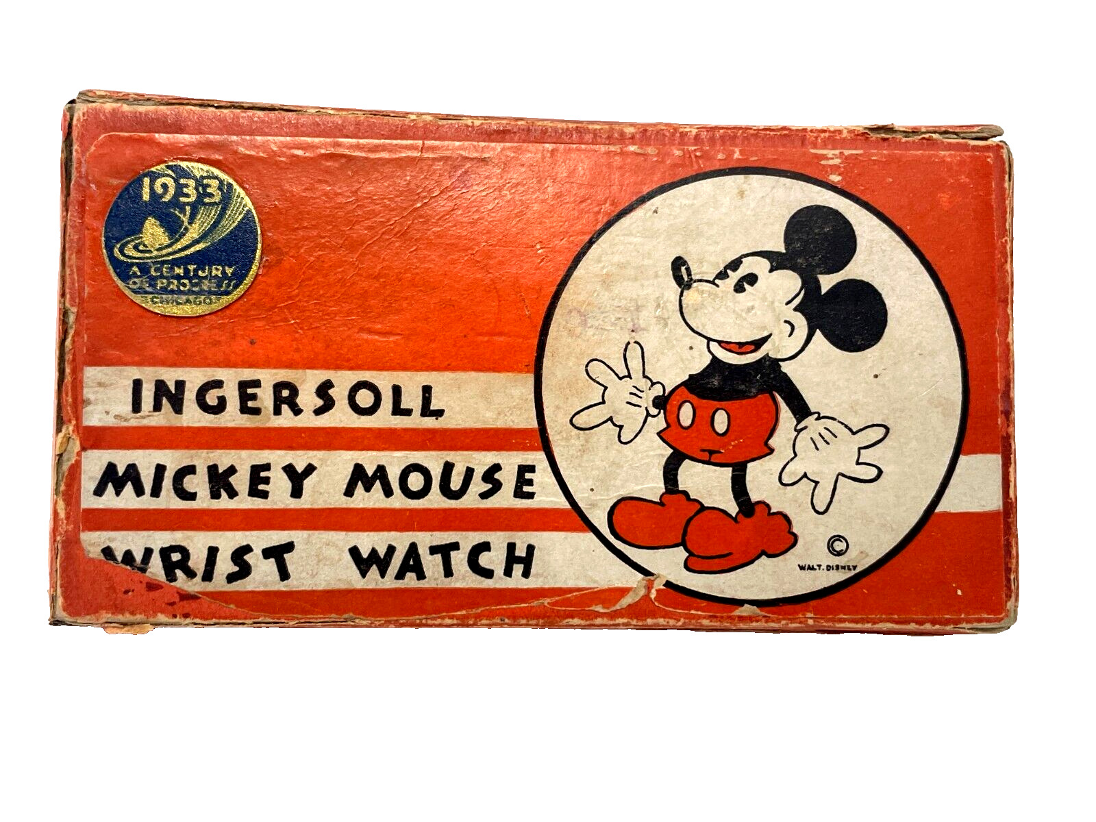 EXTREMELY RARE 1933 WORLD\'S FAIR Ingersoll mickey mouse disney watch WITH BOX