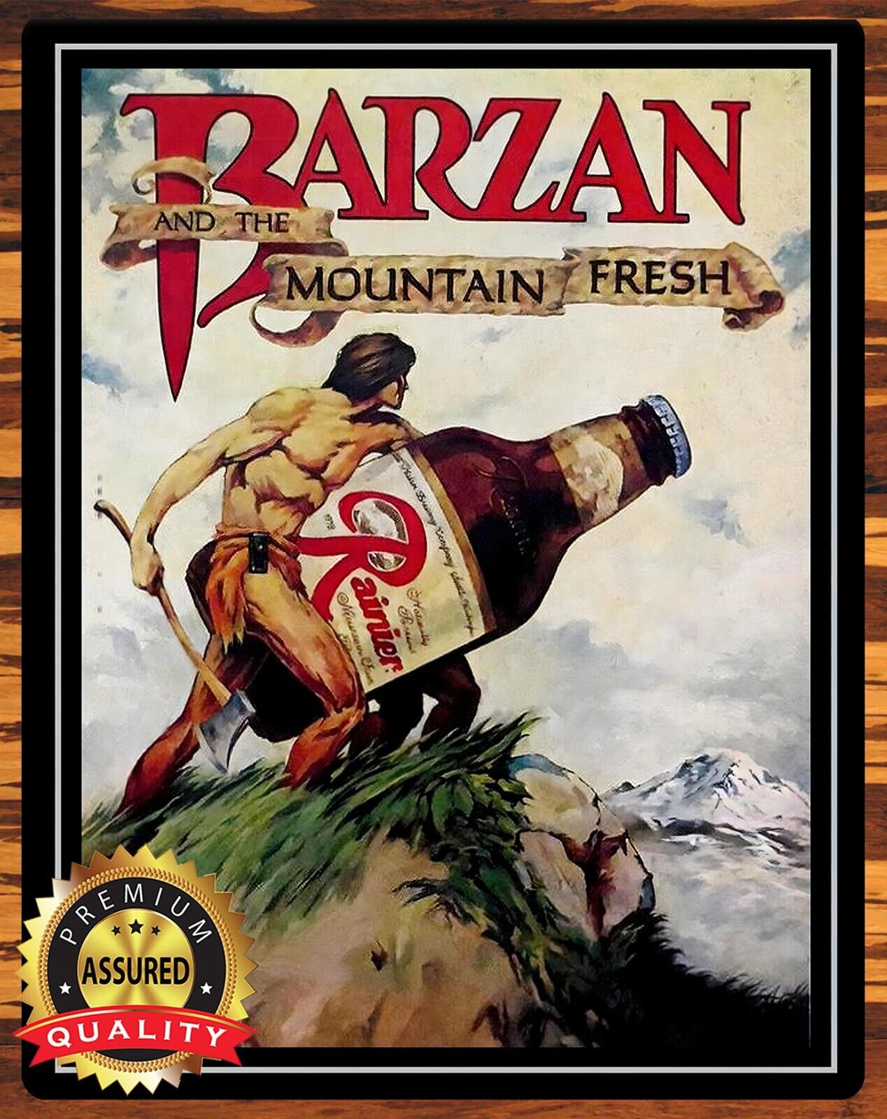 Rainier Beer - Barzan And The Mountain Fresh - Metal Sign 11 x 14