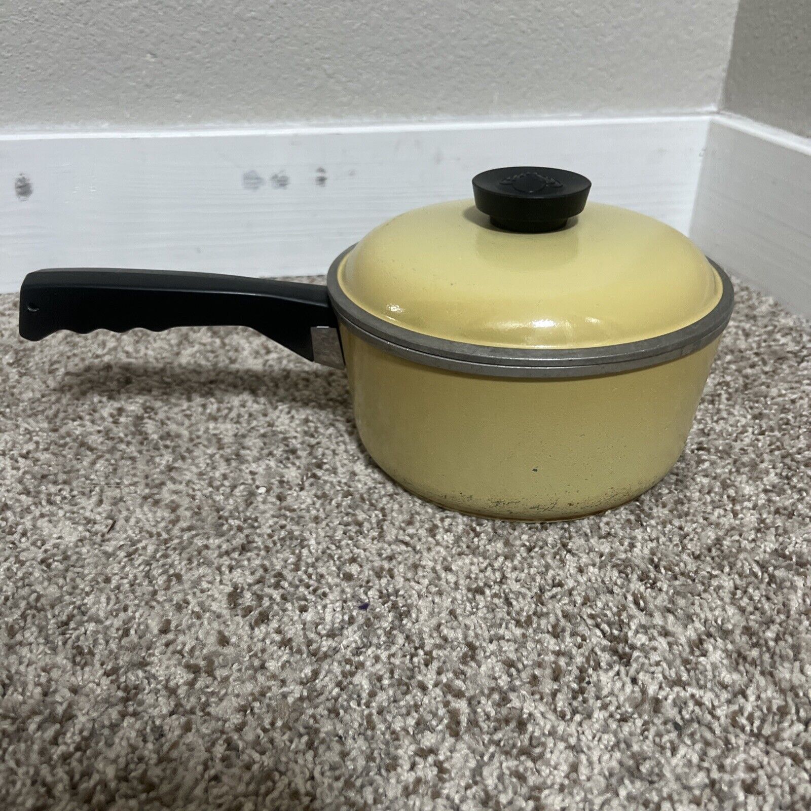 Vintage CLUB Yellow Aluminum 7.5” Saucepan Sauce Pot Pan with Lid