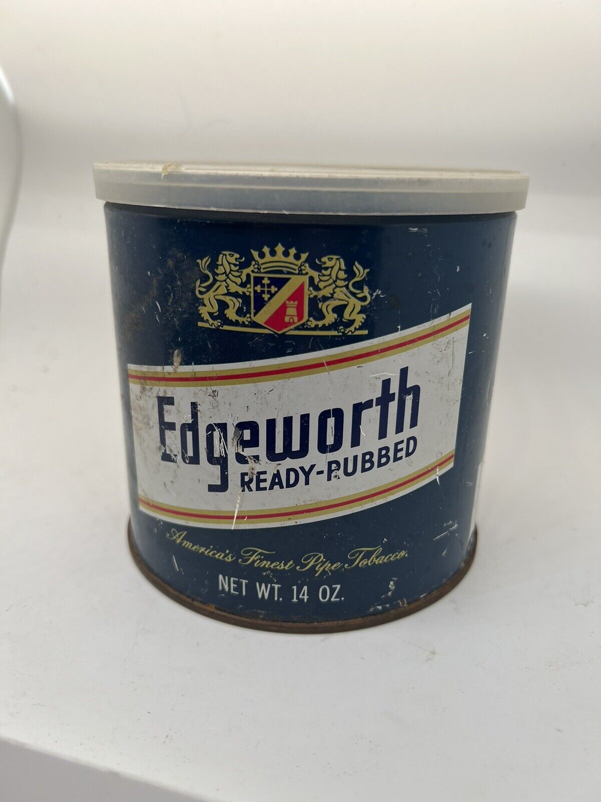 Vintage Edgeworth Tobacco Round Tin, 7 oz, Empty