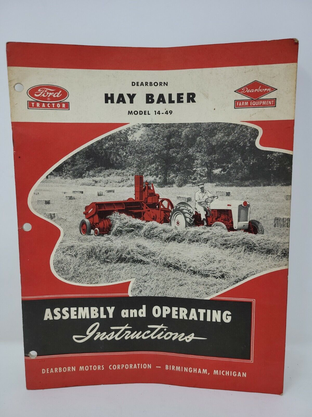 Vintage Dearborn Ford Hay Baler Model 14-49 Assembly and Operating Instructions