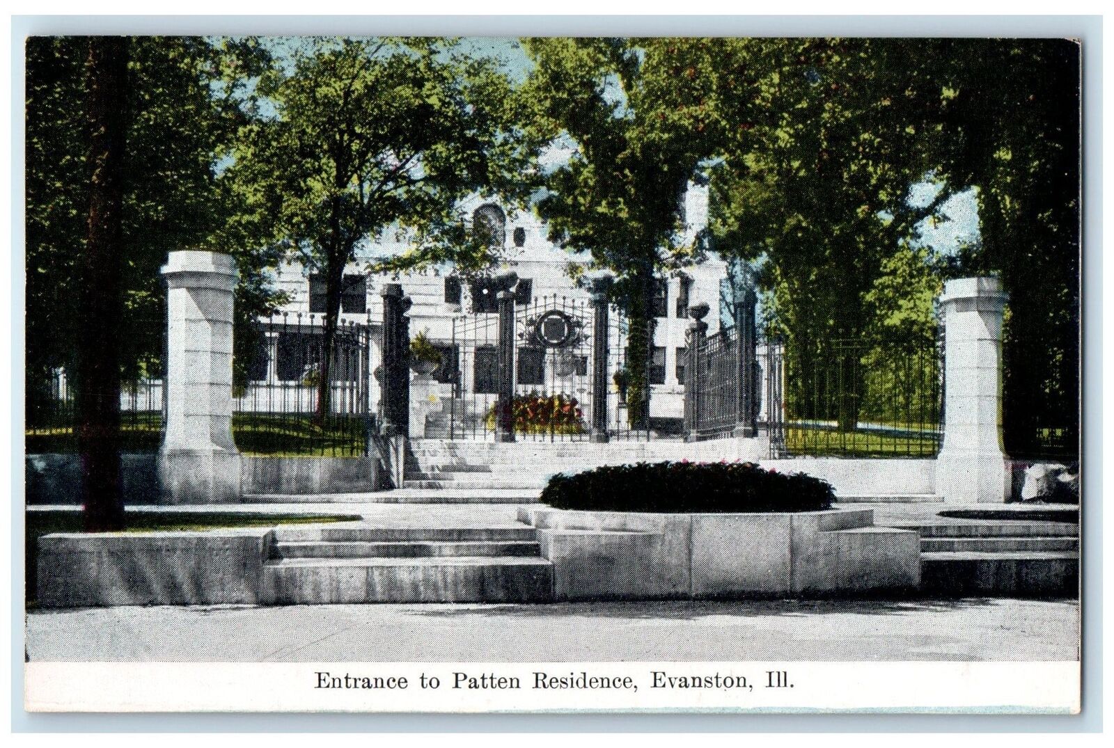 c1920's Entrance To Pattern Residence House Building Evanston Illinois Postcard