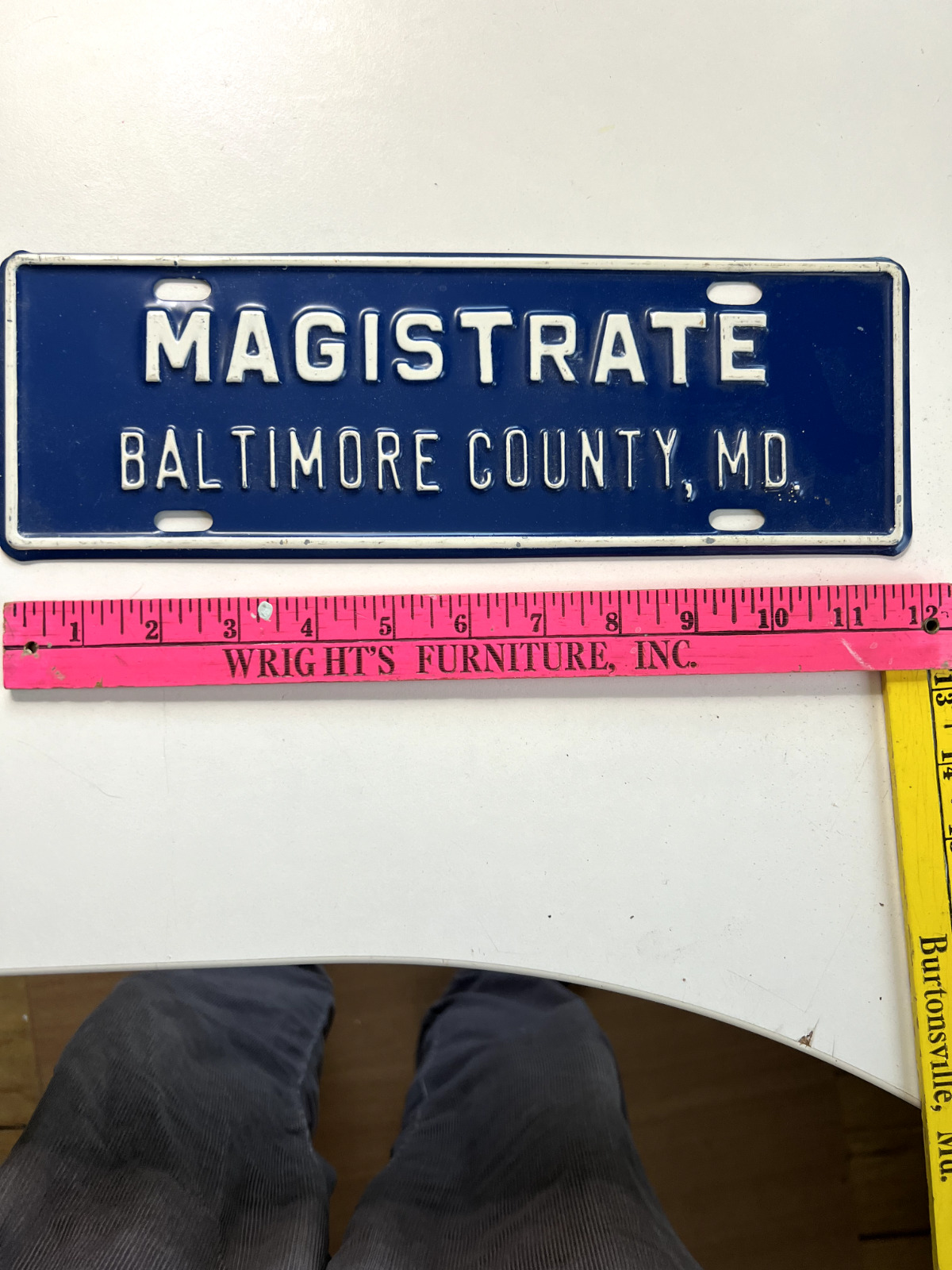 Vintage Magistrate Baltimore County Maryland License Plate Topper Obsolete