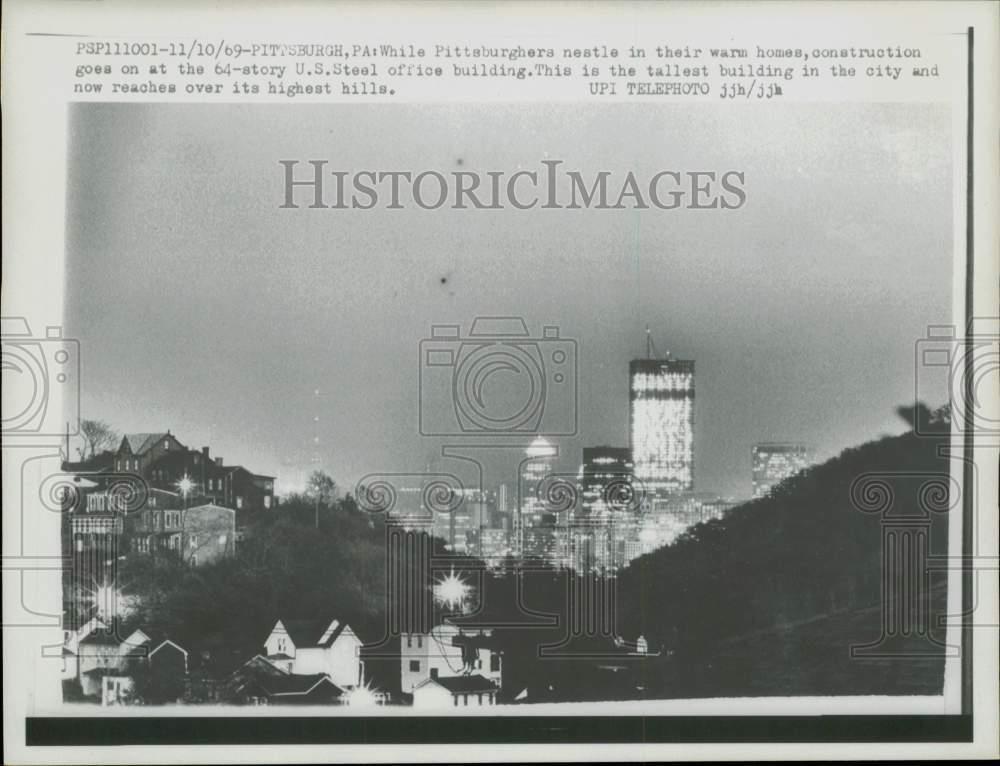 1969 Press Photo U.S. Steel is the tallest building in Pittsburgh, Pennsylvania