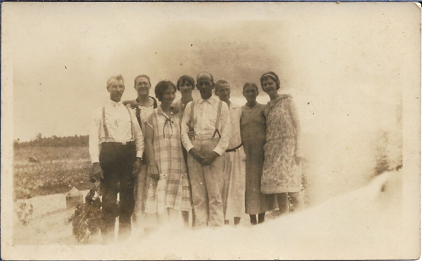 Group Of People Photograph Outdoors 1920s Vintage Fashion 2 3/4 x 4 1/2