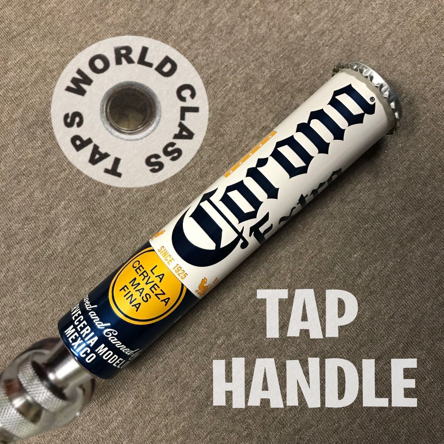 nice SHORTY slim 5in CORONA EXTRA beer TAP HANDLE marker SHORT tapper MEXICO