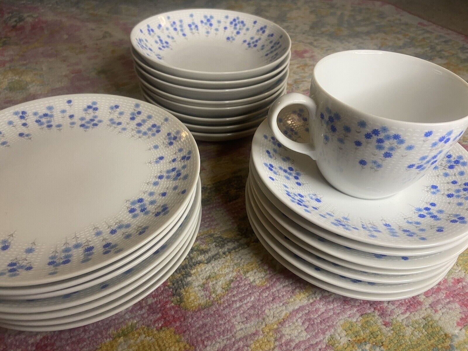 Vintage 60’s Sheffield Rhapsody Fine China 503 Lot Plates, Tea Cups, Saucers