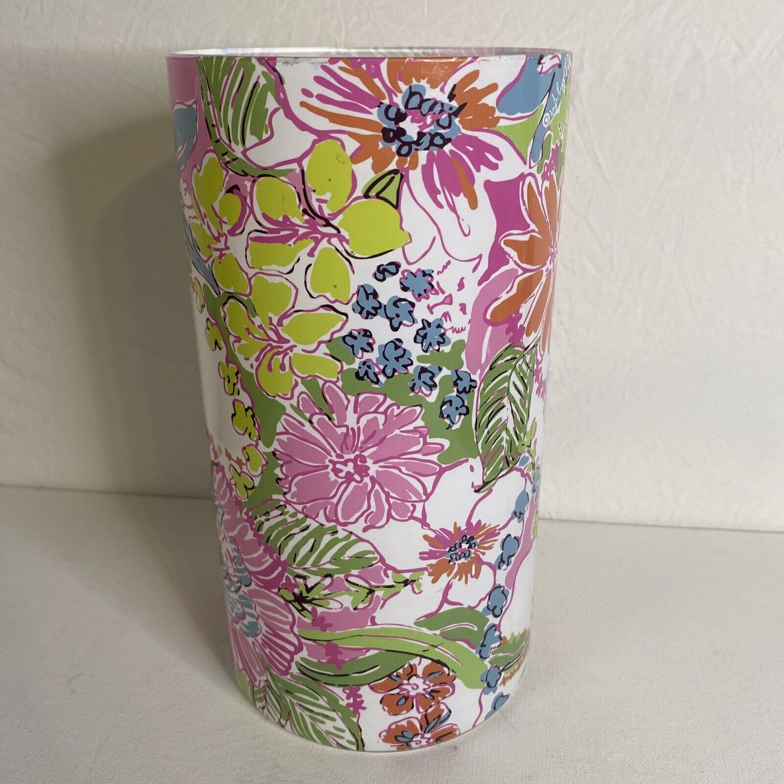 Lilly Pulitzer Vase From Target. Floral, Pink, Blue Green And Orange . Round 10”