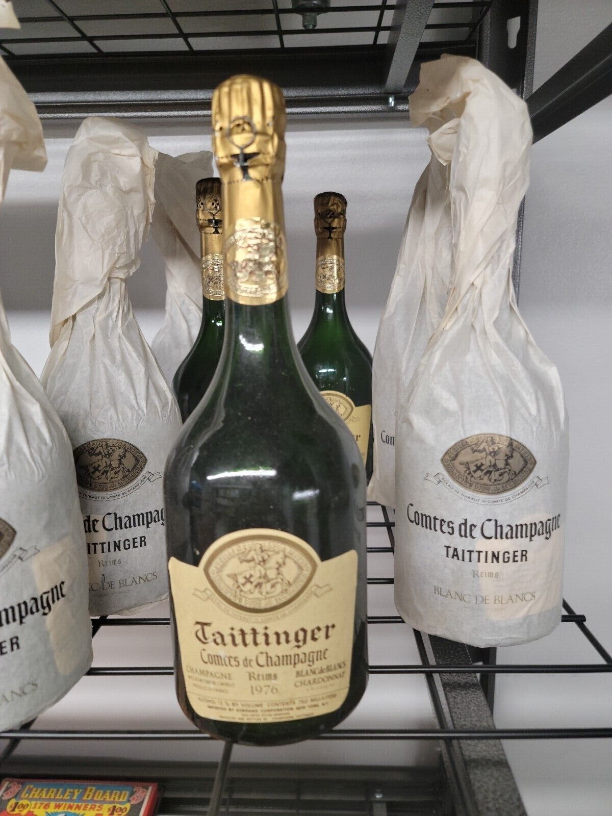Champagne bottles TAITTINGER comes de Champagne 1976.   Dummy bottle