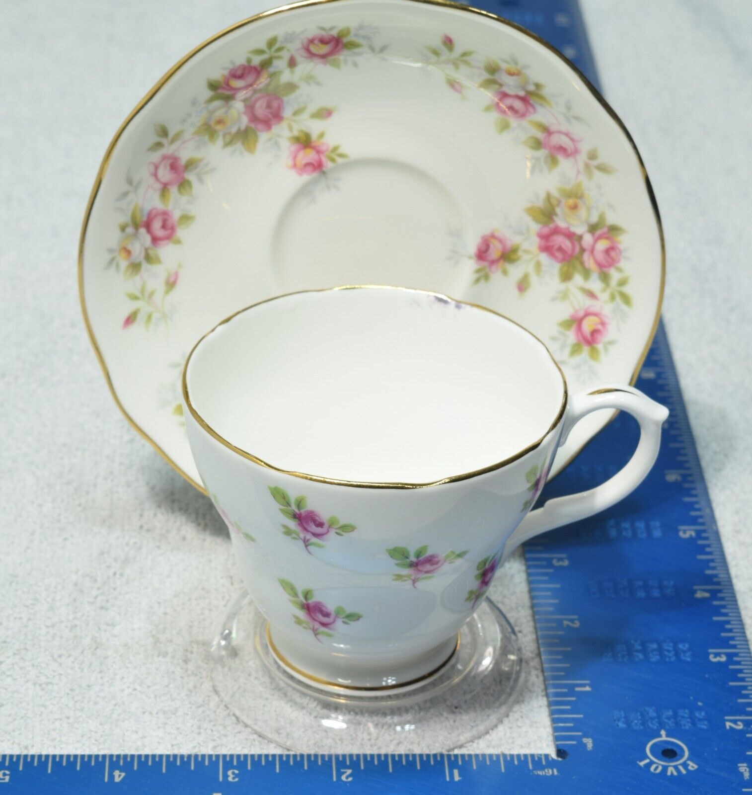 Vintage Bone China Tea Cup & Saucer Duchess Made England June Bouquet MISMATCH