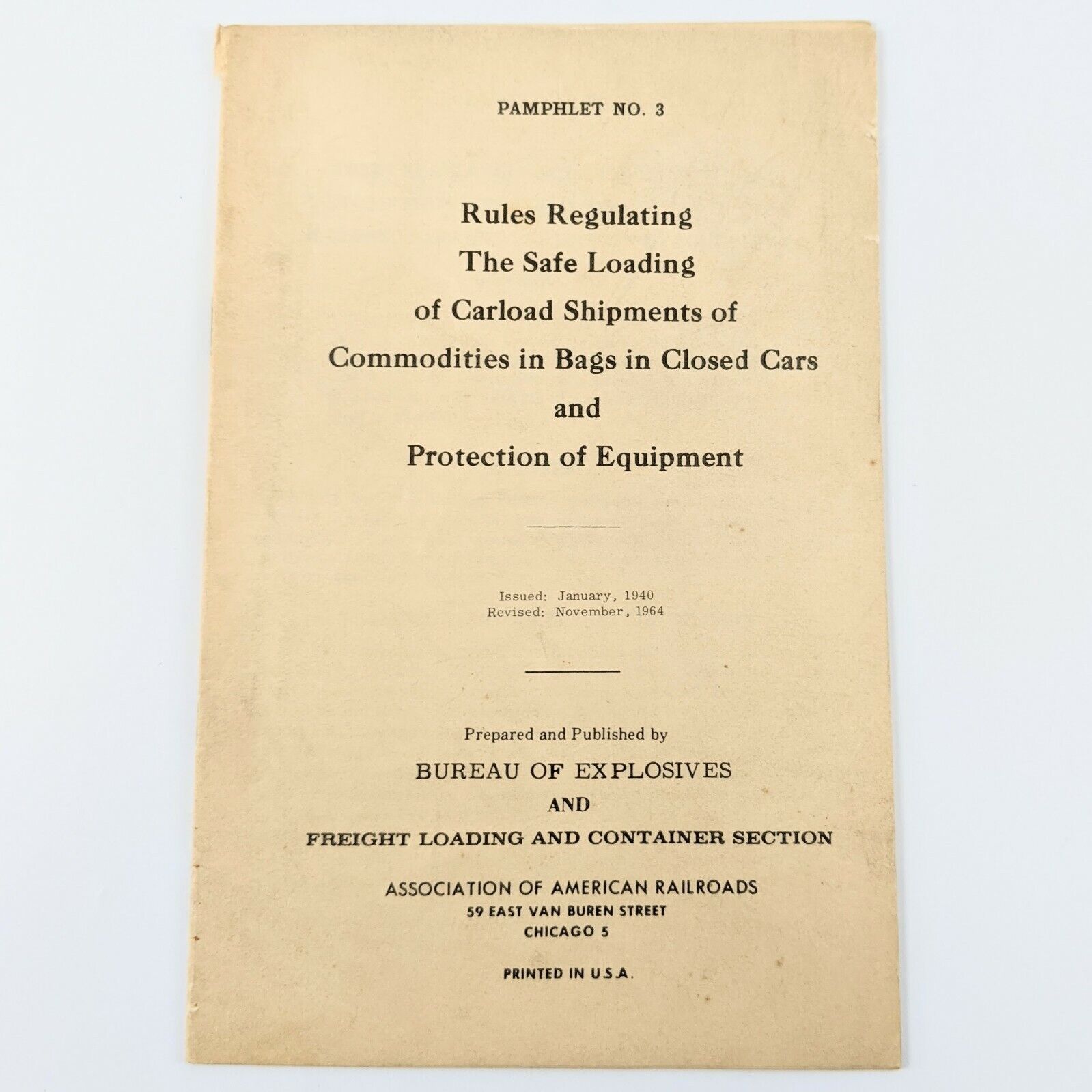 Bureau of Explosoves Rules Regulating Safe Loading Carload Shipment 1964