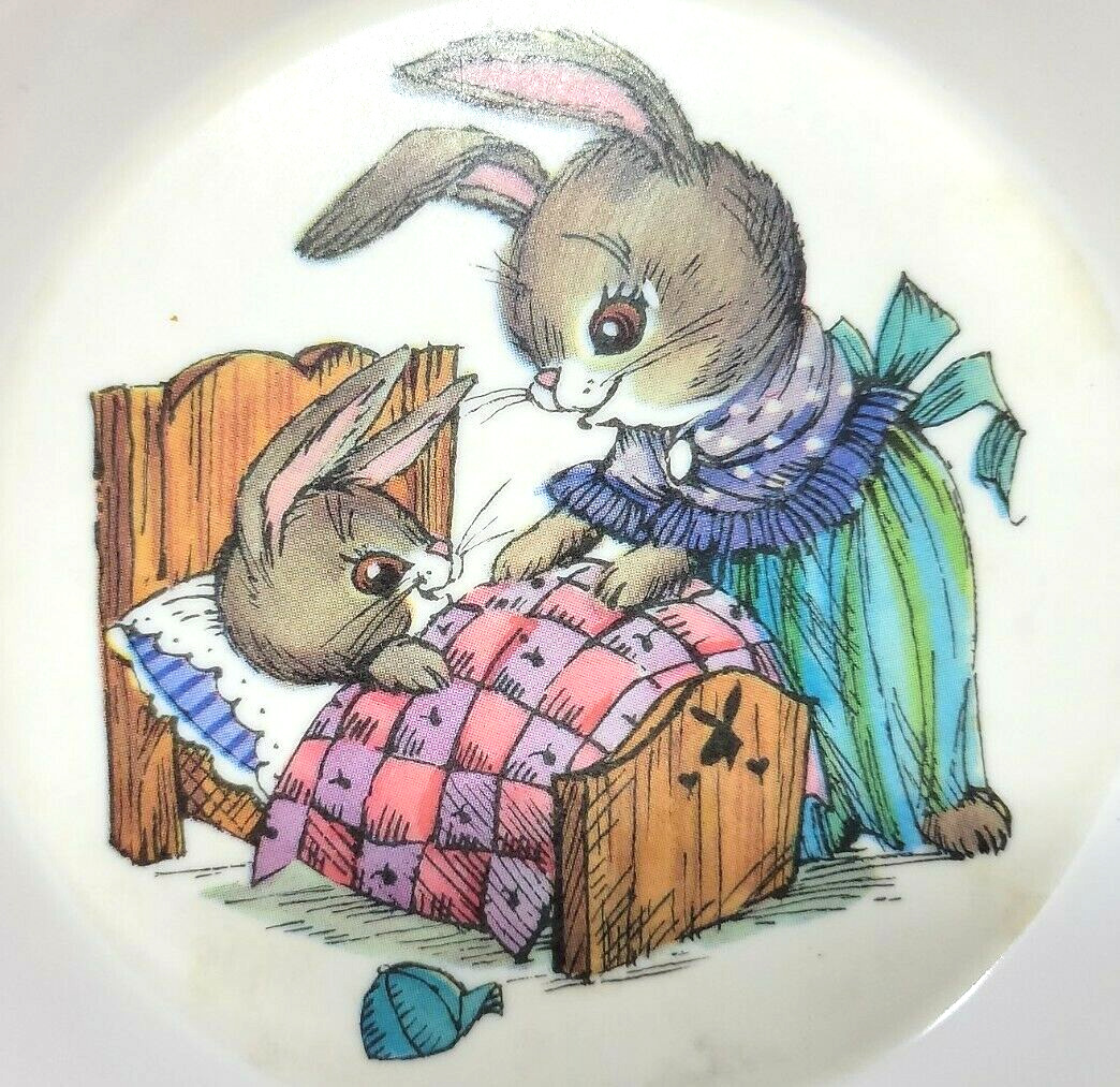 Vintage Peter Rabbit Cereal Bowl Oneida Deluxe #3245 Bedtime Bunny Melamine 