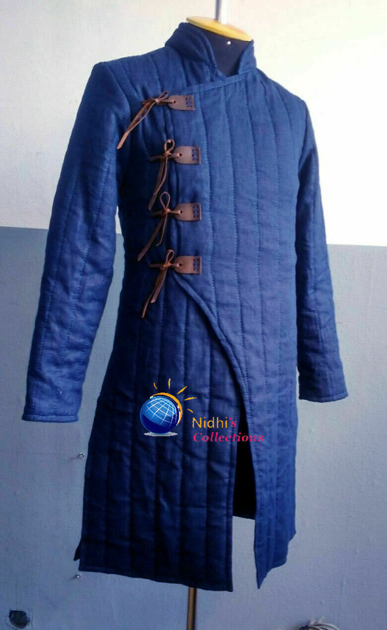 Medieval Thick Padded Full Length Sleeves Jacket Gambeson Coat