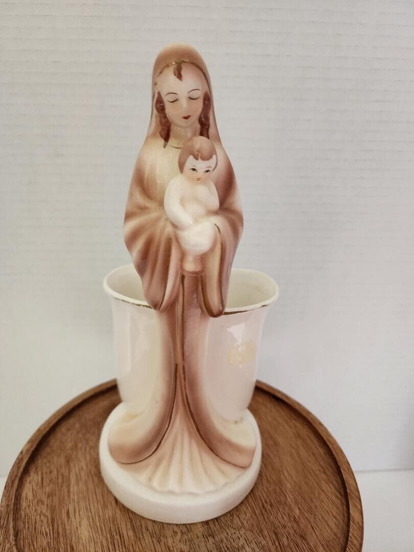 Madonna w/Child Planter Blessed Virgin Mary Baby Jesus 9\