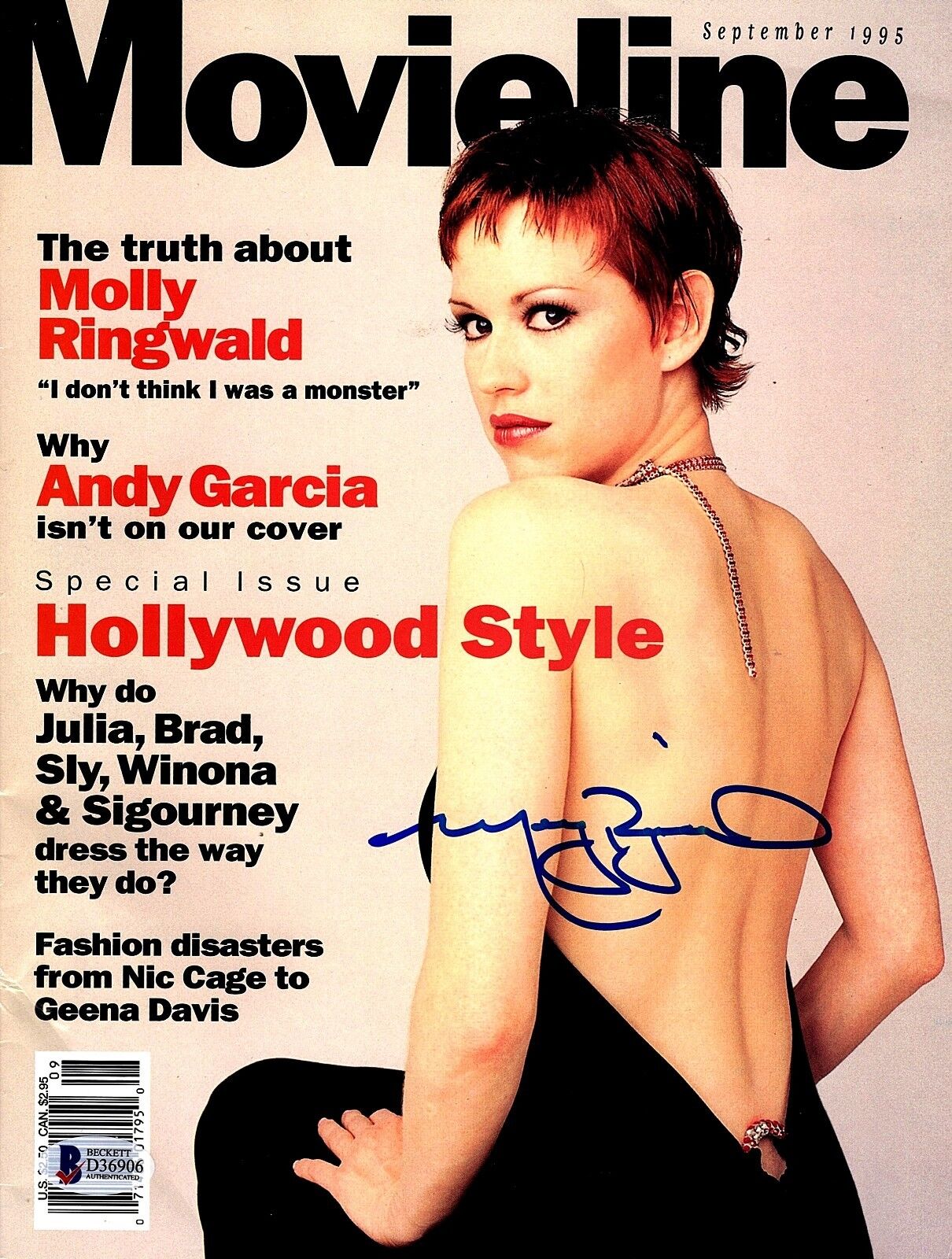 MOLLY RINGWALD Signed Autographed 1995 MOVIELINE Magazine BECKETT BAS #D36906