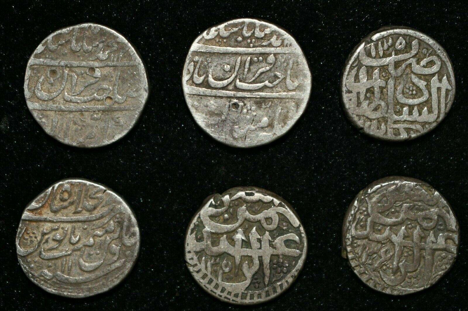Lot Sale 6 Ancient Safavid Empire Silver Coins Circa 1694 - 1722 A.D. 