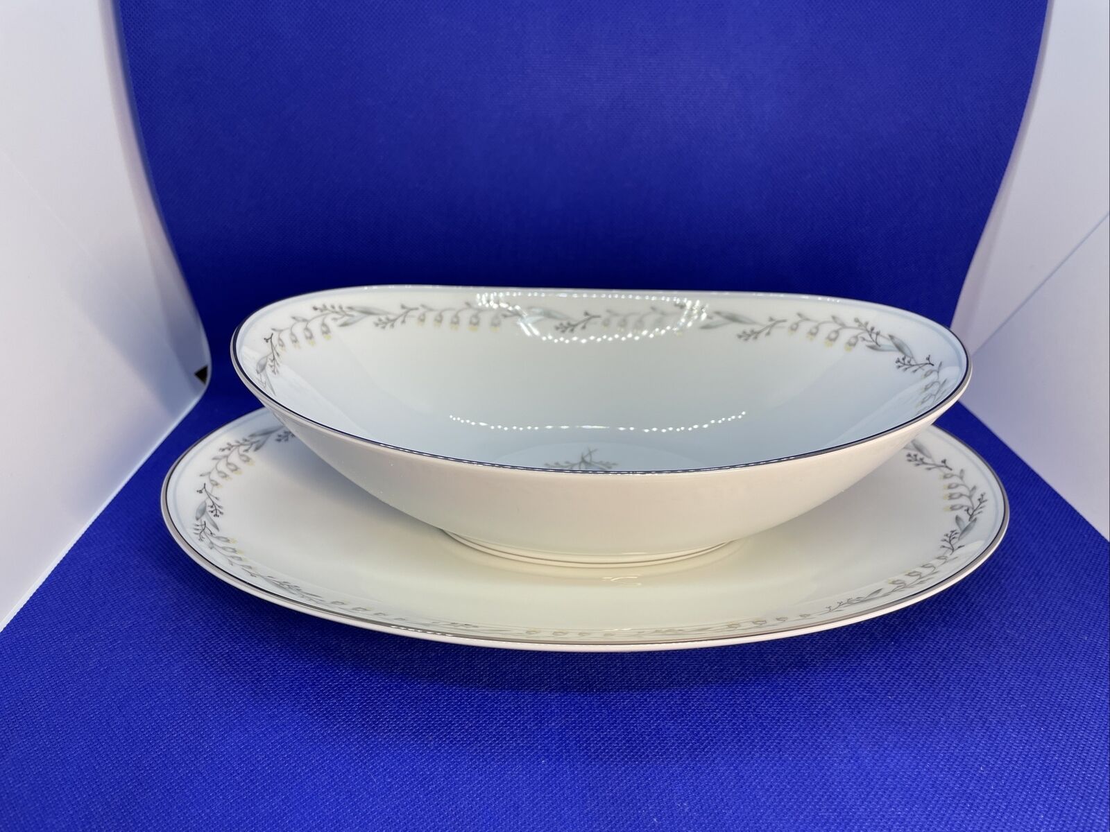 Noritake Natalie 5815 Serving Platter  And Serving Bowl Replacements Lot Of 2