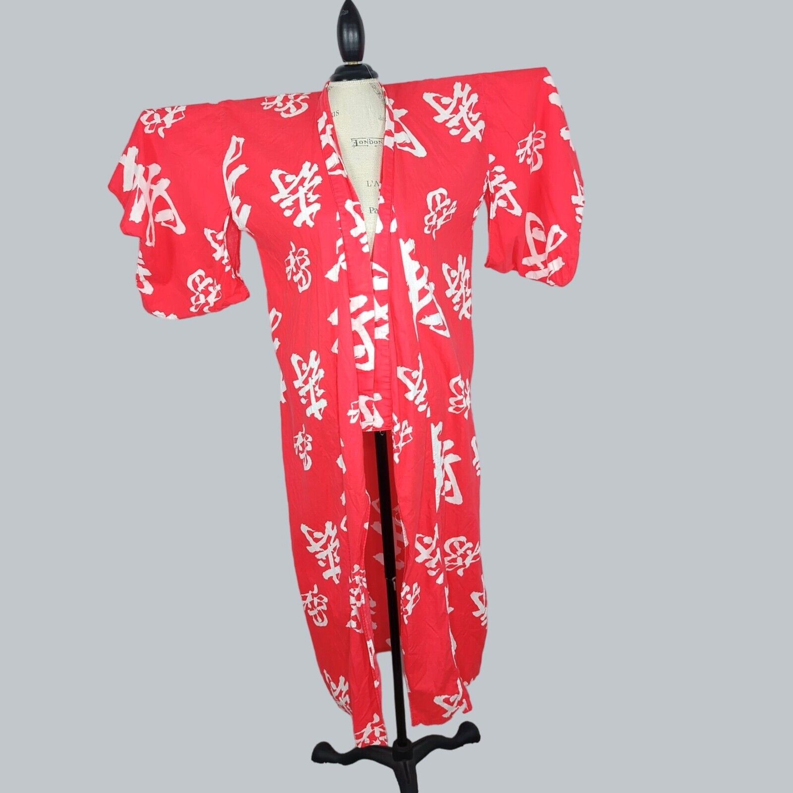 Vintage Kimono Red Yukata Cotton Summer