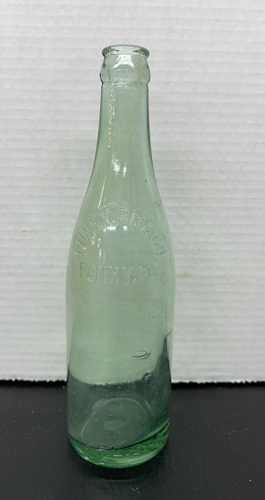 Vtg Punxsutawney Punxy Brewing Co Bottle Bubbles In Glass Blue/Green
