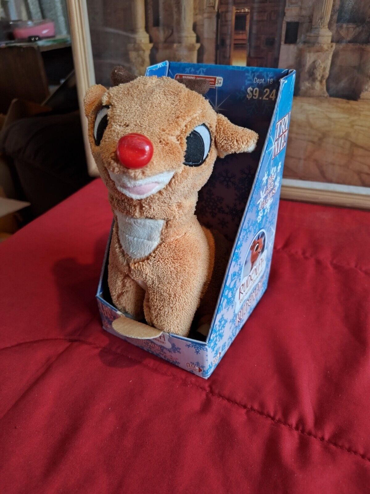 RUDOLPH THE RED-NOSED REINDEER 2004 Gemmy PLUSH non working NOS New Old Stock