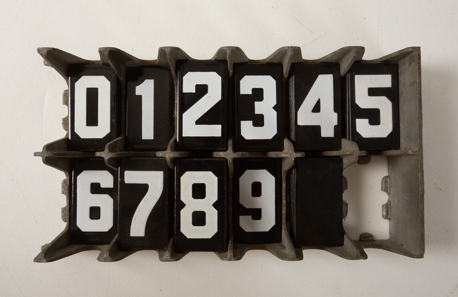 Set of Porcelain Enamel Numeral (N7R) Service Station Grocery Store 156 Numbers
