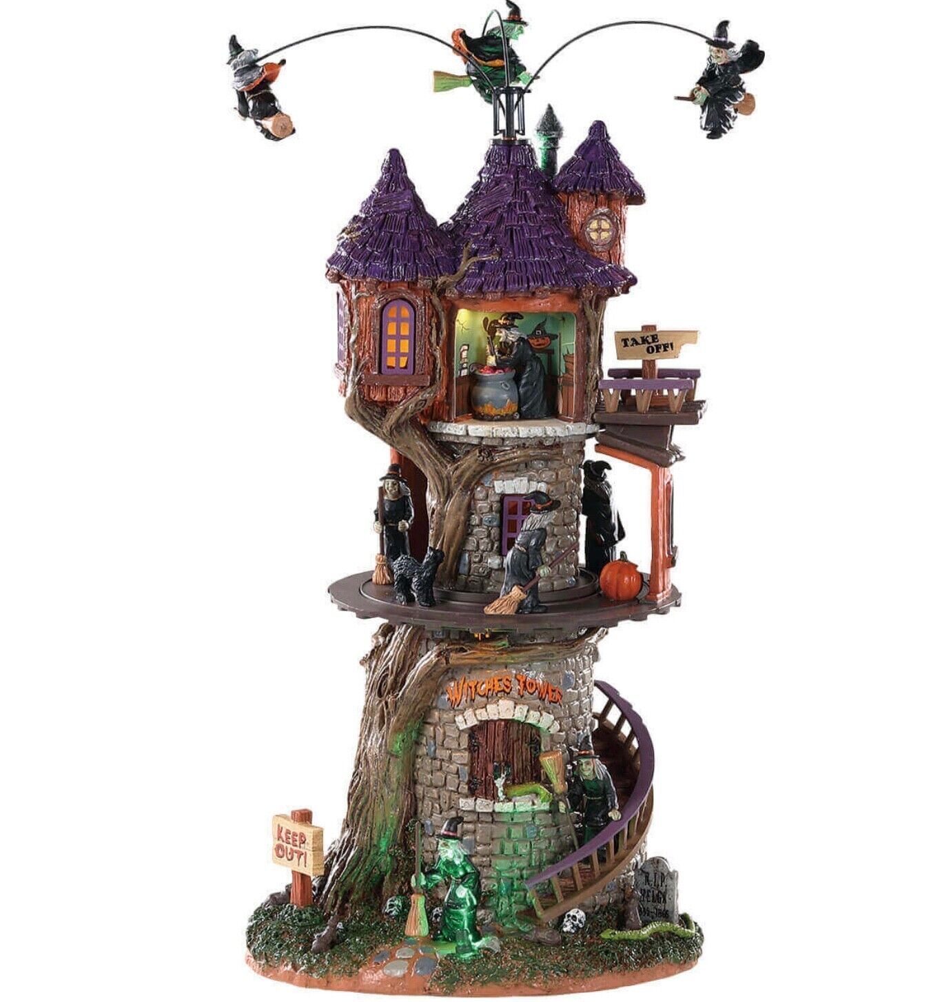 Lemax Spooky Town Witches Tower #85301 Brand New Sights Sounds Animation