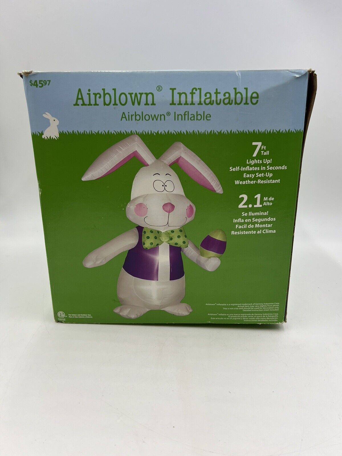 Gemmy Airblown Inflatable 7 1/2’ Easter Bunny