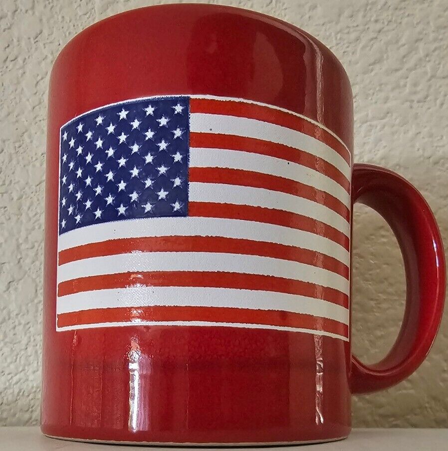 Waechtersbach Germany American Flag Red Coffee Mug Ceramic 4th Of July Patriotic
