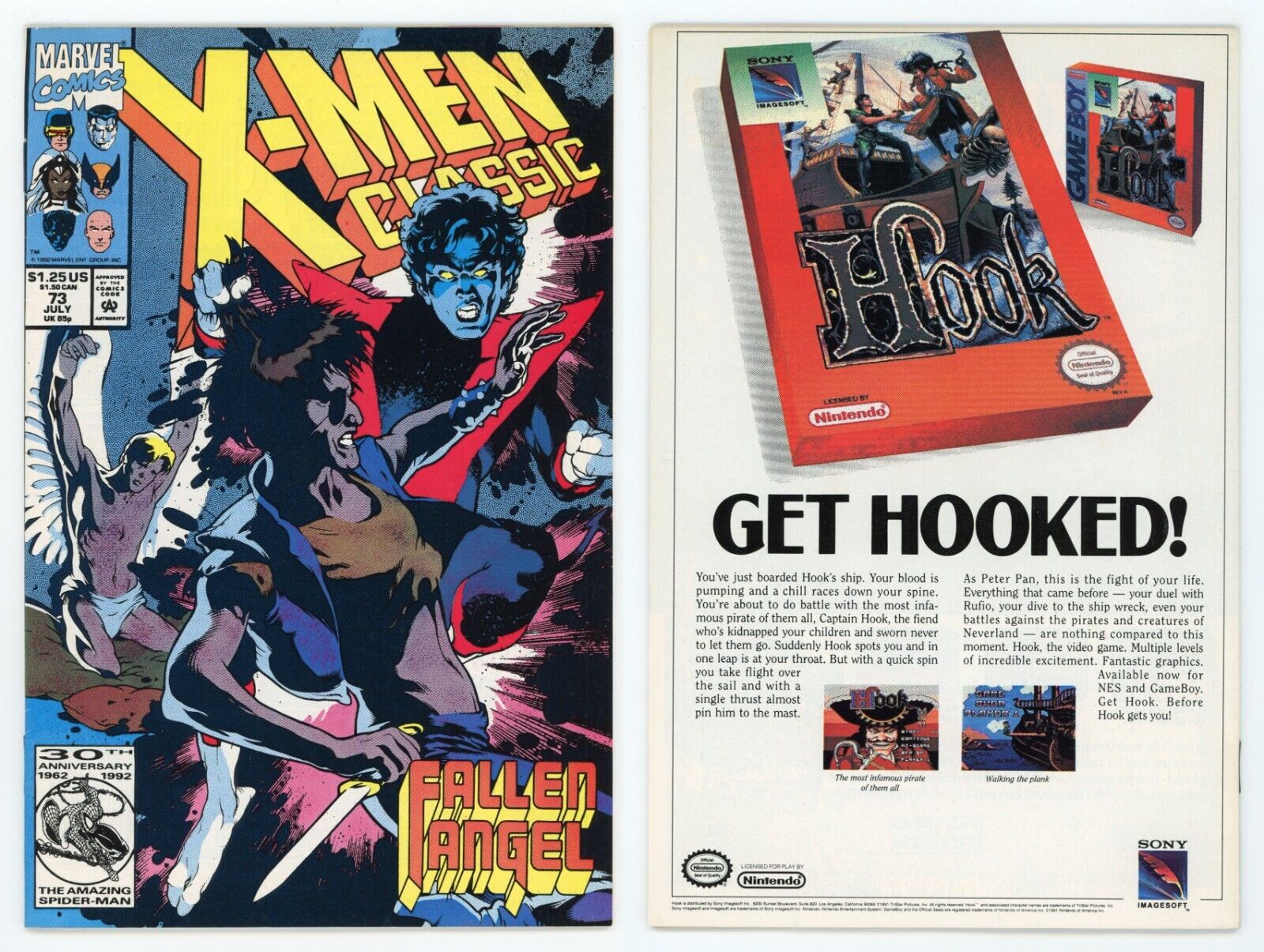 X-Men Classic #73 (NM- 9.2) Adam Hughes Cover Art Nightcrawler Angel 1992 Marvel