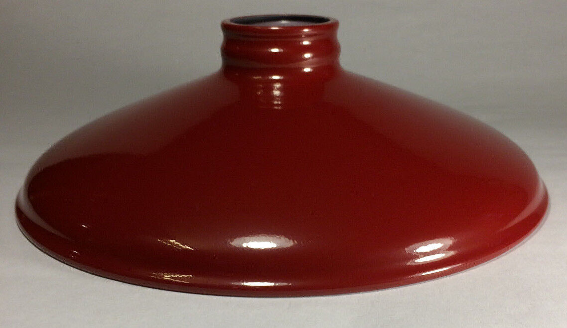 Metal Cone Lamp Light Shade Pendant 2.25 X 10 Red Porcelain Industrial Style