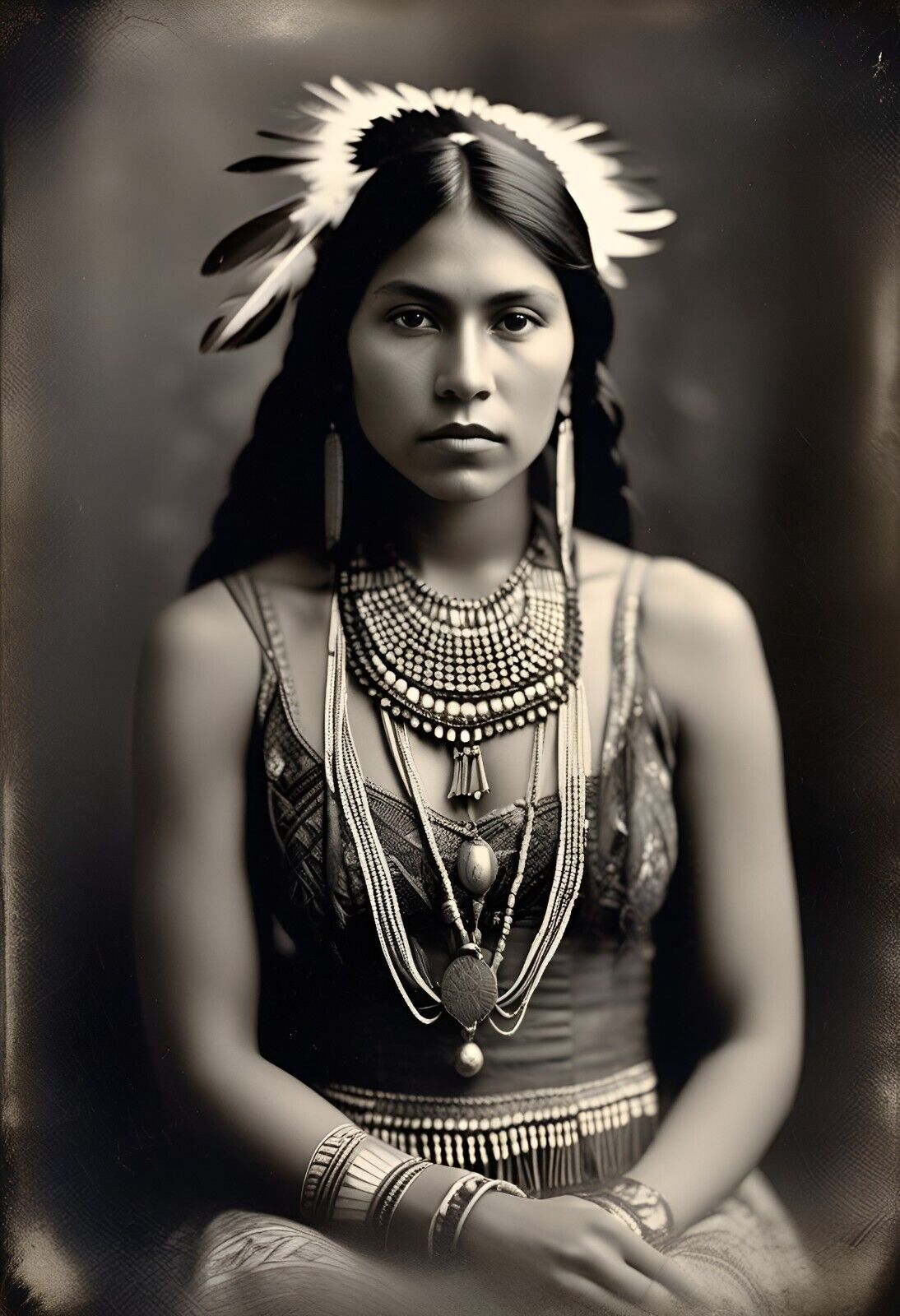 Native American Female Tintype Series C10061RP