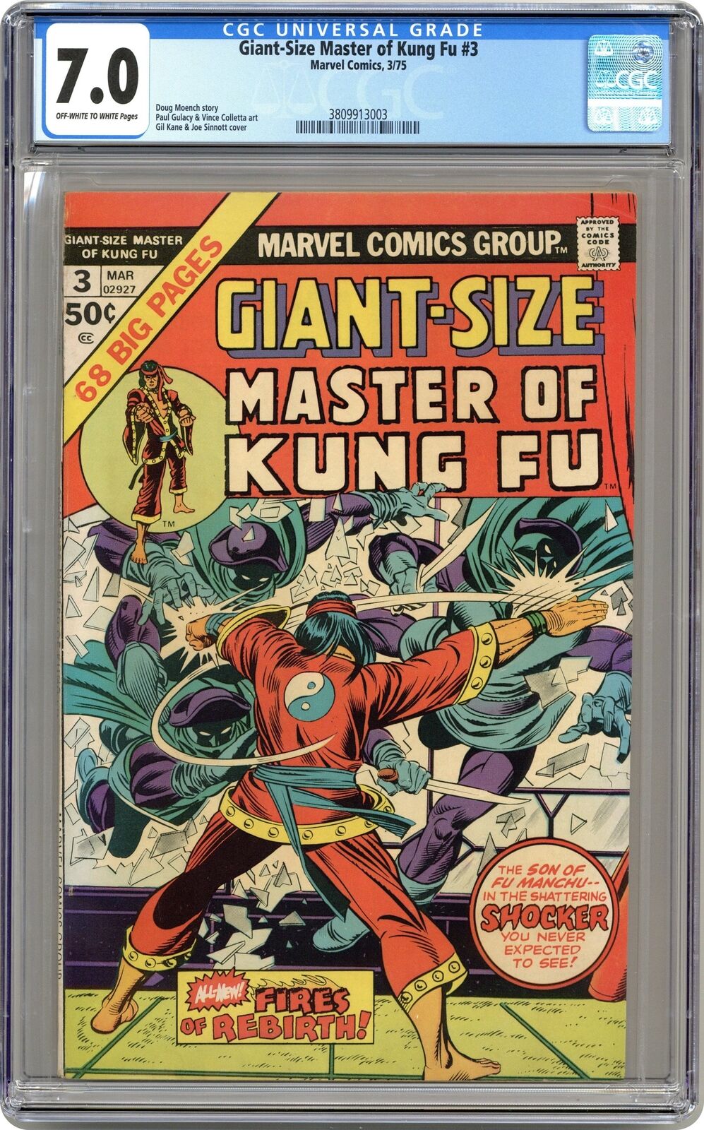 Giant Size Master of Kung Fu #3 CGC 7.0 1975 3809913003
