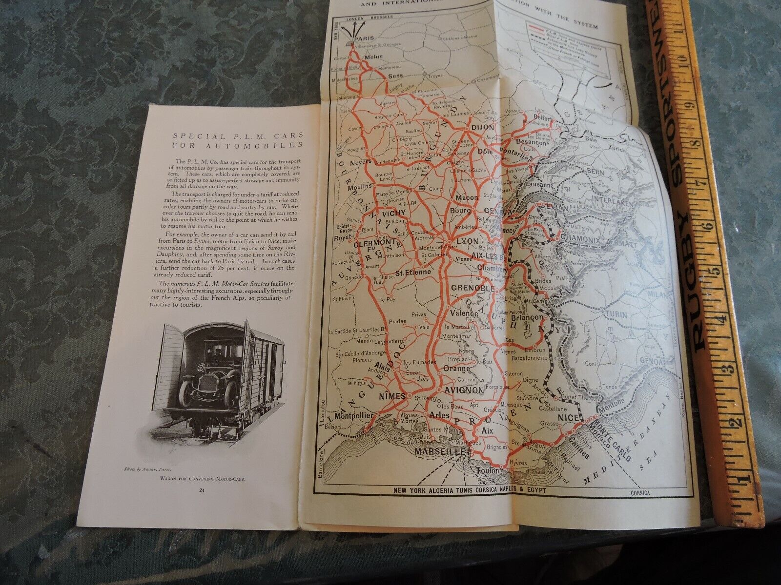 Rare 1915? PLM Paris-Lyon Mediterranee RR Railway France 24-p Brochure Map Carte