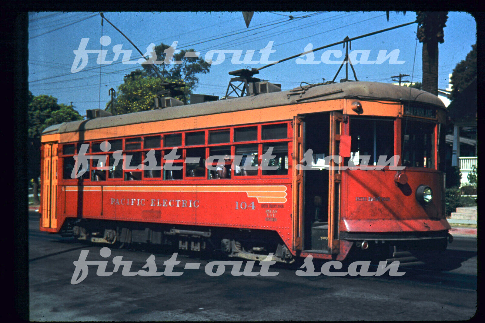 R DUPLICATE SLIDE - Pacific Electric PE 104 Trolley Electric