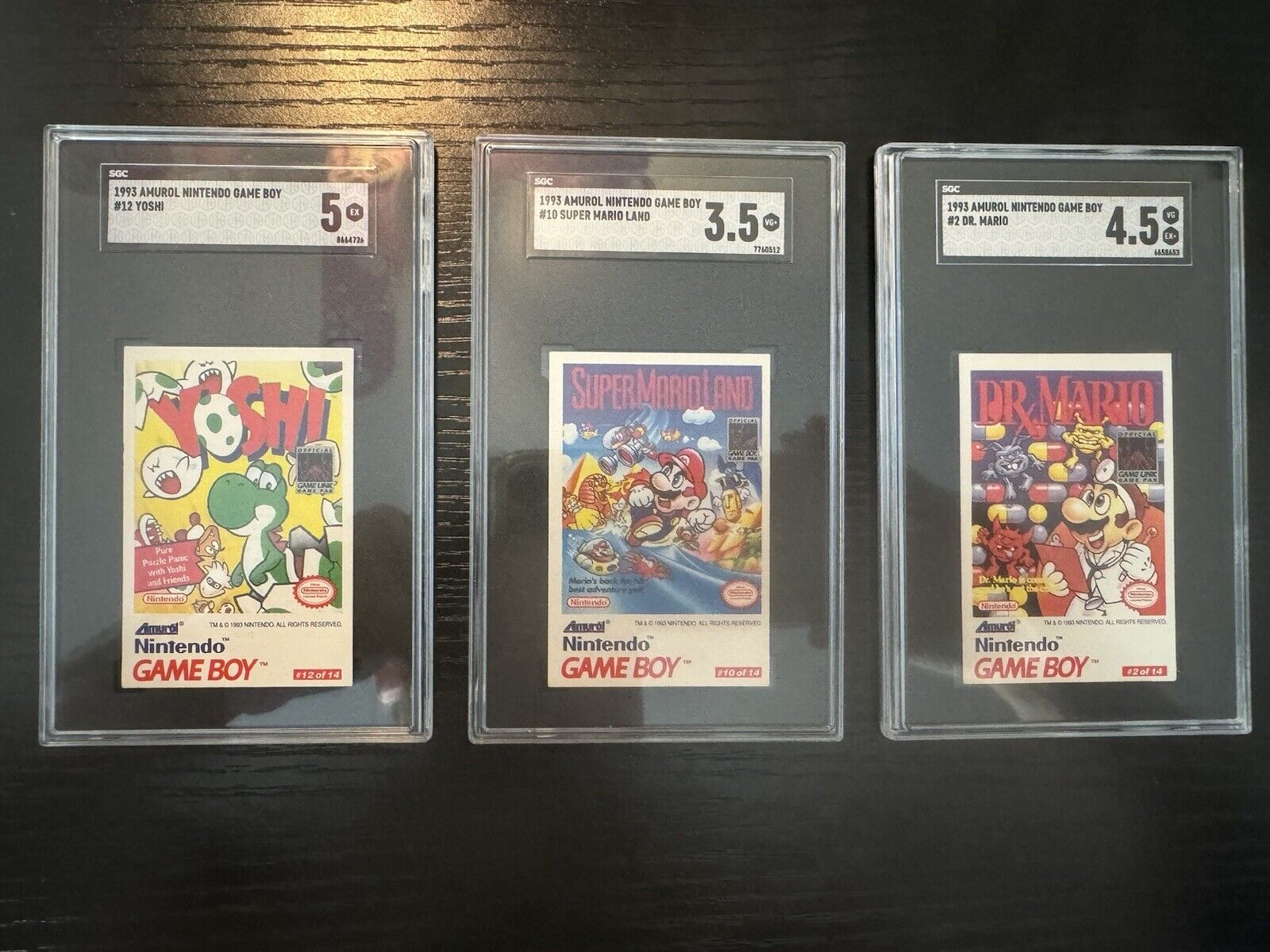 Lot of 3 Vintage Nintendo Game Boy Trading Cards Amurol 1993 SGC Mario Yoshi 🔥