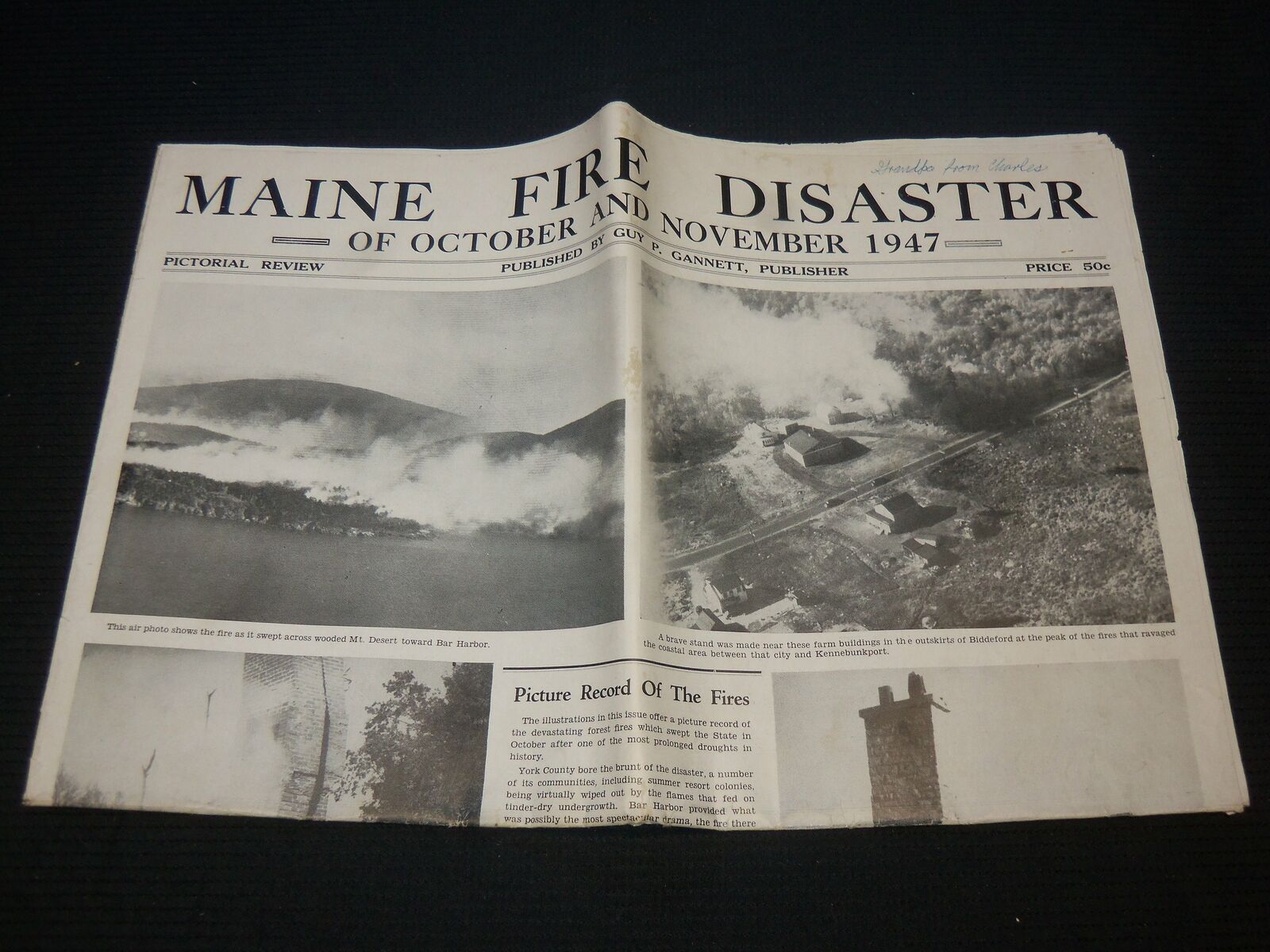 1947 MAINE FIRE DISASTER PICTORIAL REVIEW - GREAT PHOTOS - NP 4251Z