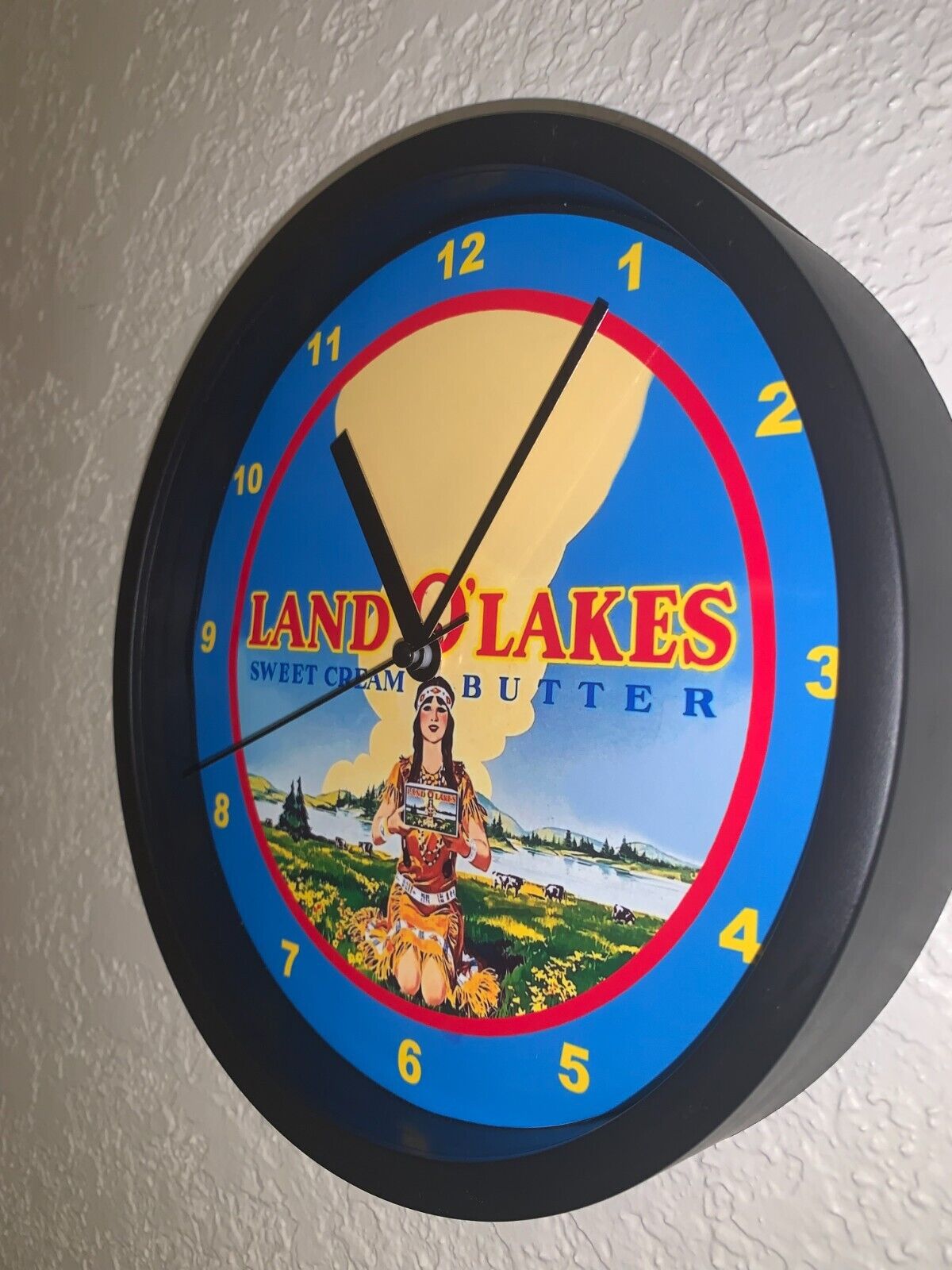 Land O' Lakes Butter Dairy Grocery Store Kitchen Advertising Clock Sign