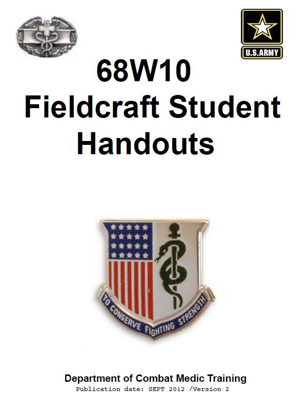 1,035 page 68W10 / TCCC Combat Casualty Care Fieldcraft Student Handouts on CD