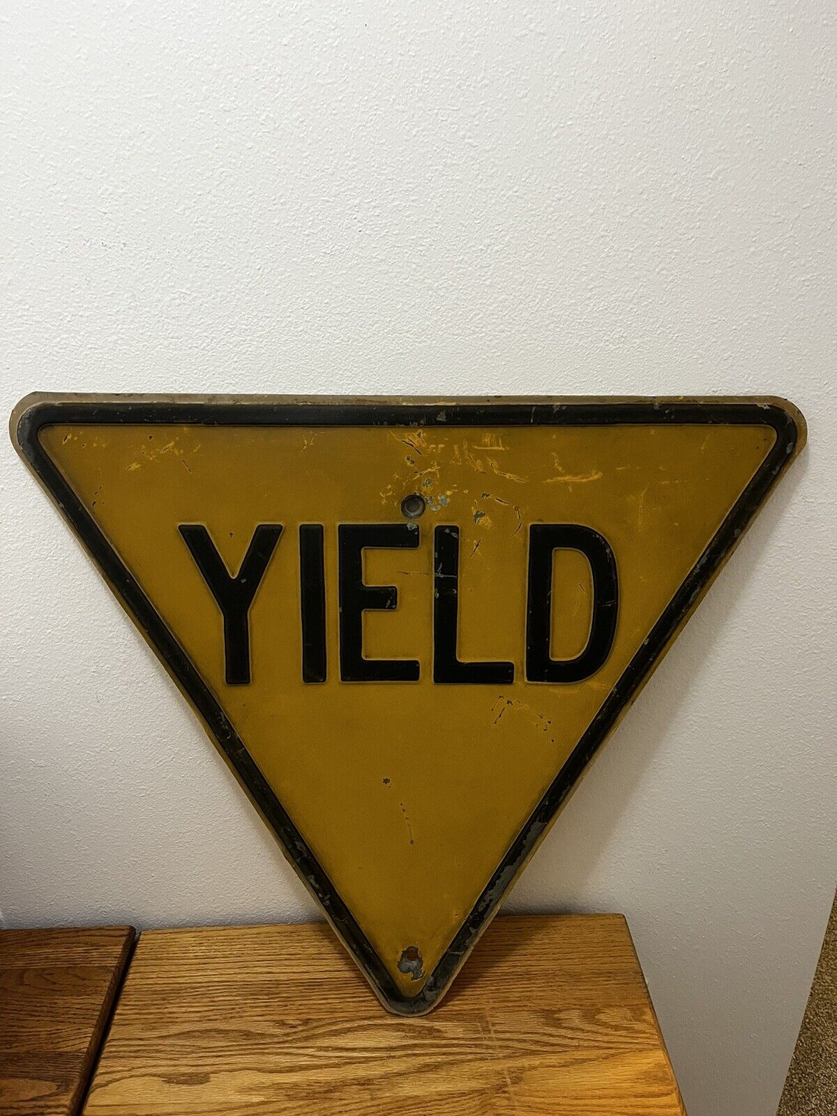 yield sign Embossed Yield Metal Sign Single Sided Original Yield Sign Vintage