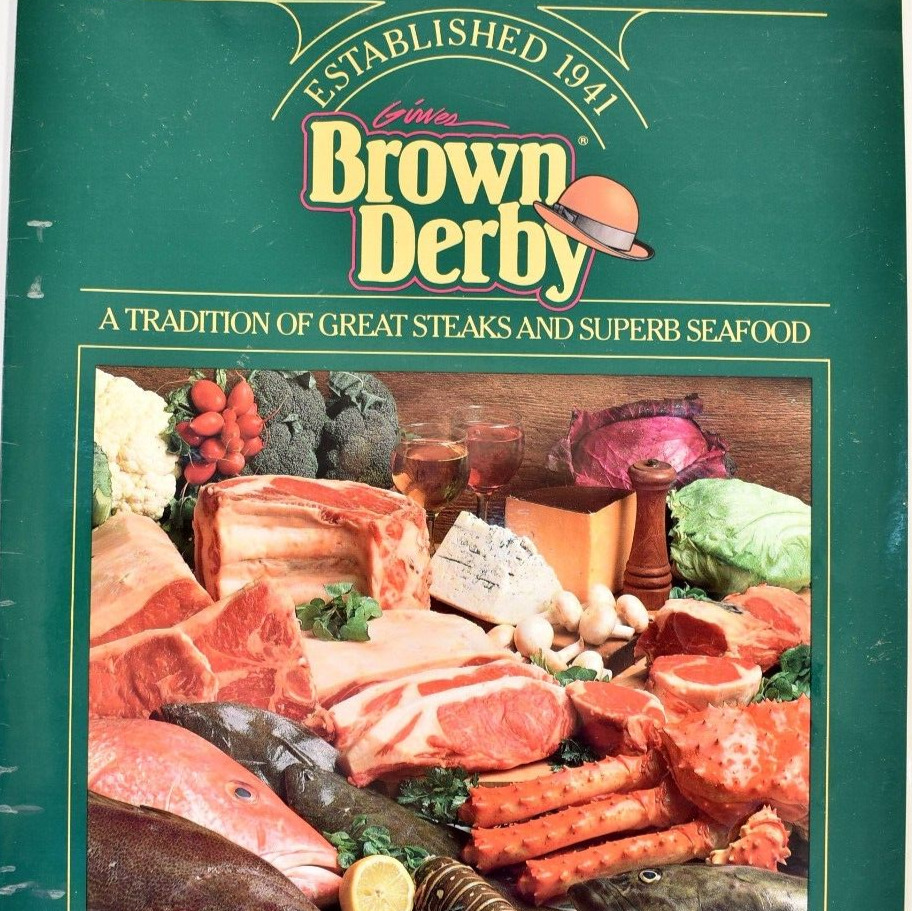 Vintage 1990s The Brown Derby Restaurant Menu