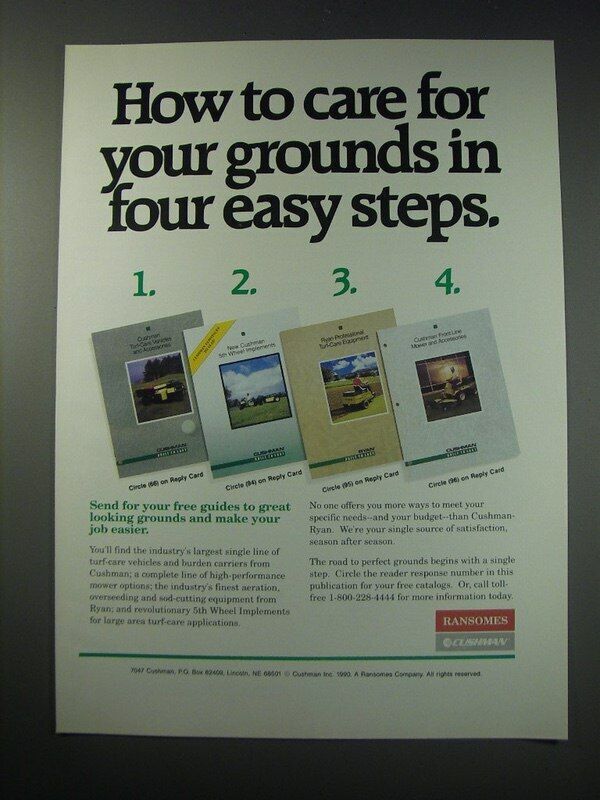 1991 Cushman Turf-care vehicles Ad - How to care for your grounds