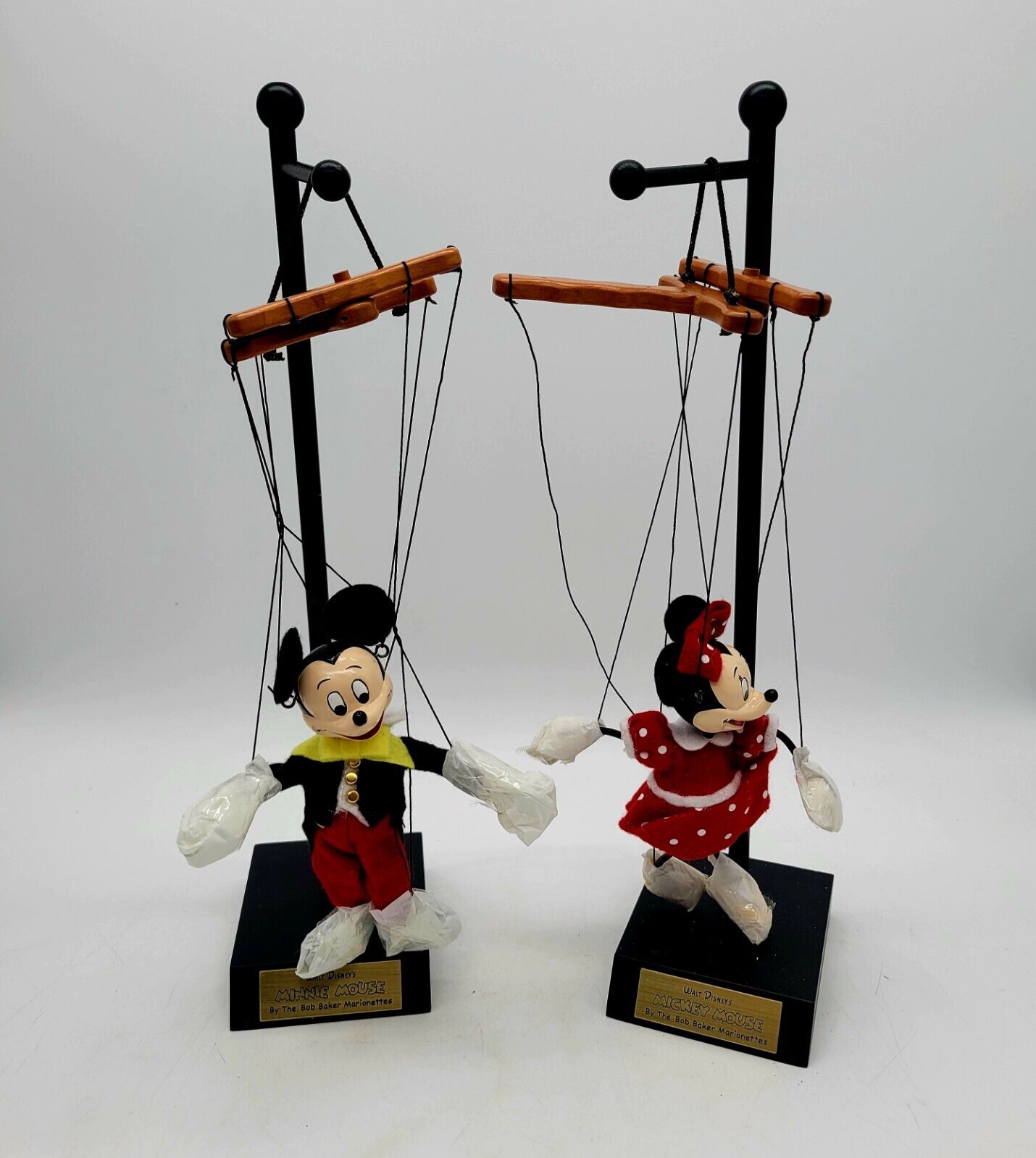 Disney Bob Baker Marionette Mickey and Minnie Mouse with Stand New